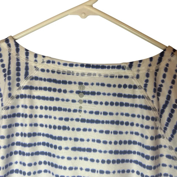Talbots sun shirt UPF 50 tie die blue stripes size small - Picture 5 of 9